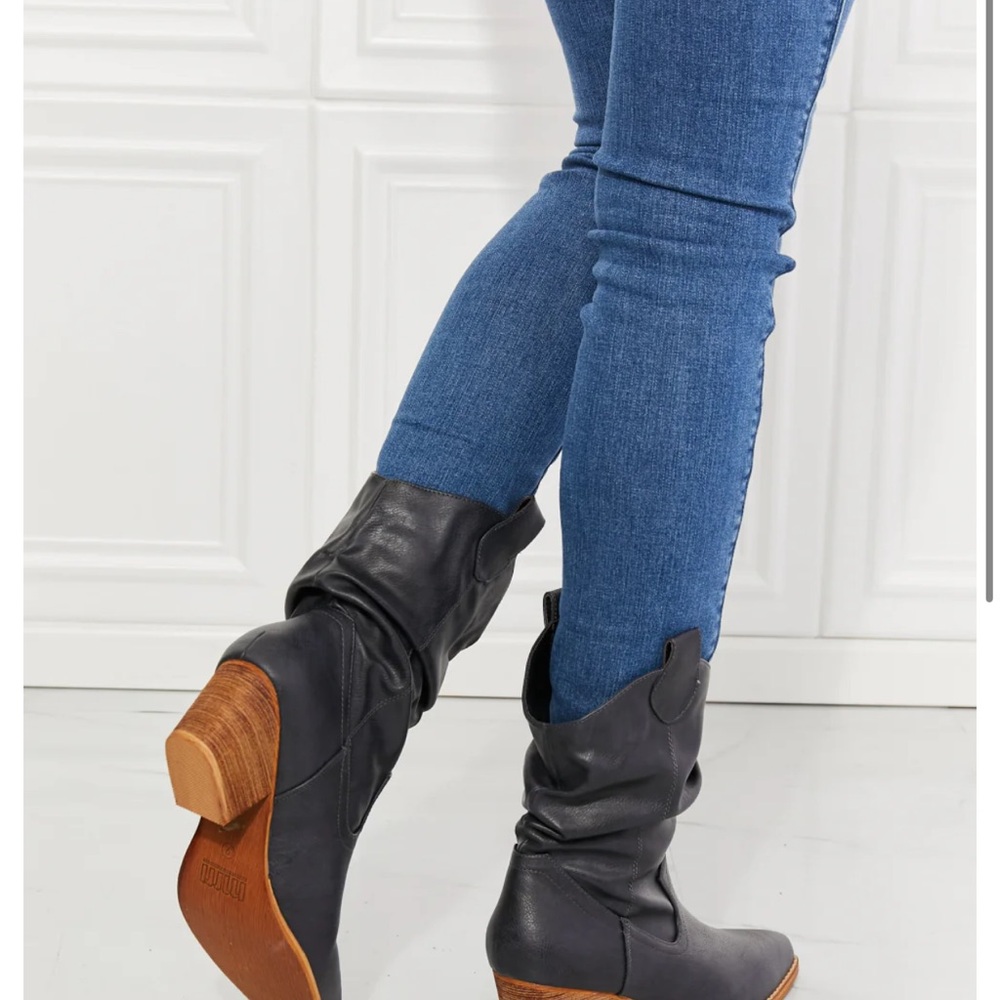MMS Design Studio Black Heeled Boots